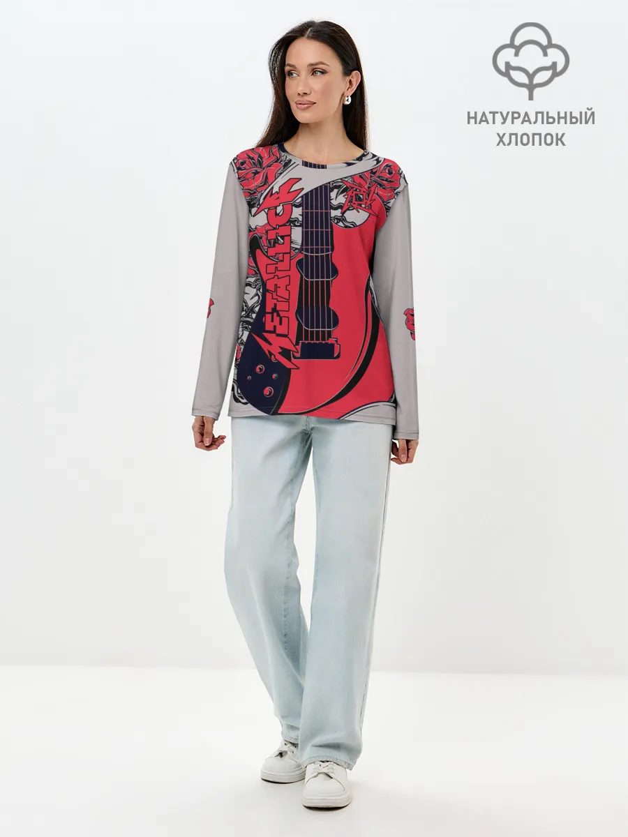 Лонгслив женский. Хлопок / Metallica