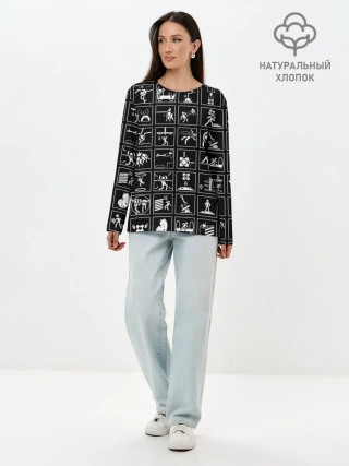 Лонгслив женский. Хлопок / Portal icons