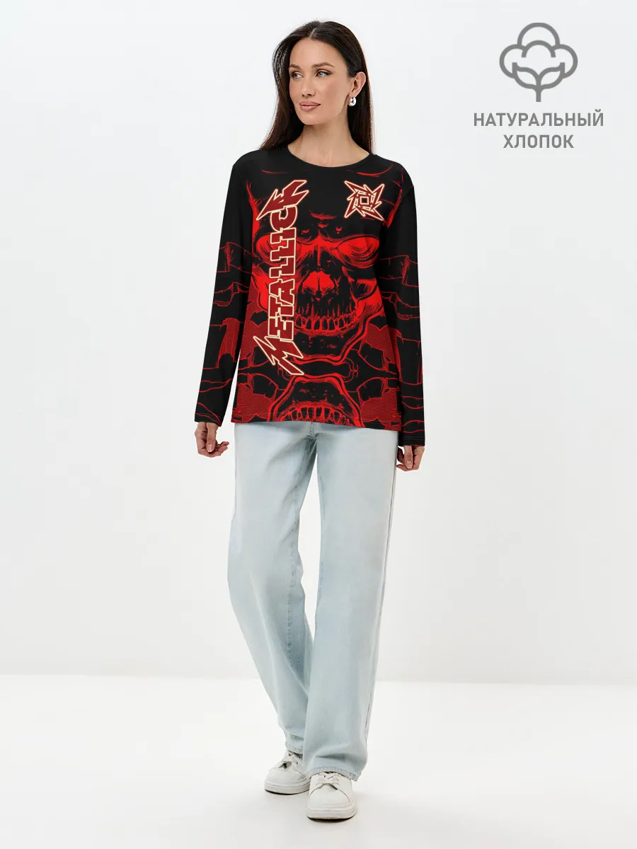 Лонгслив женский. Хлопок / Metallica