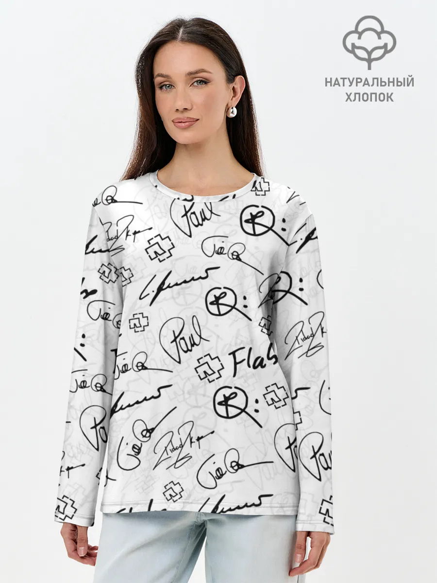 Лонгслив женский. Хлопок / RAMMSTEIN АВТОГРАФЫ