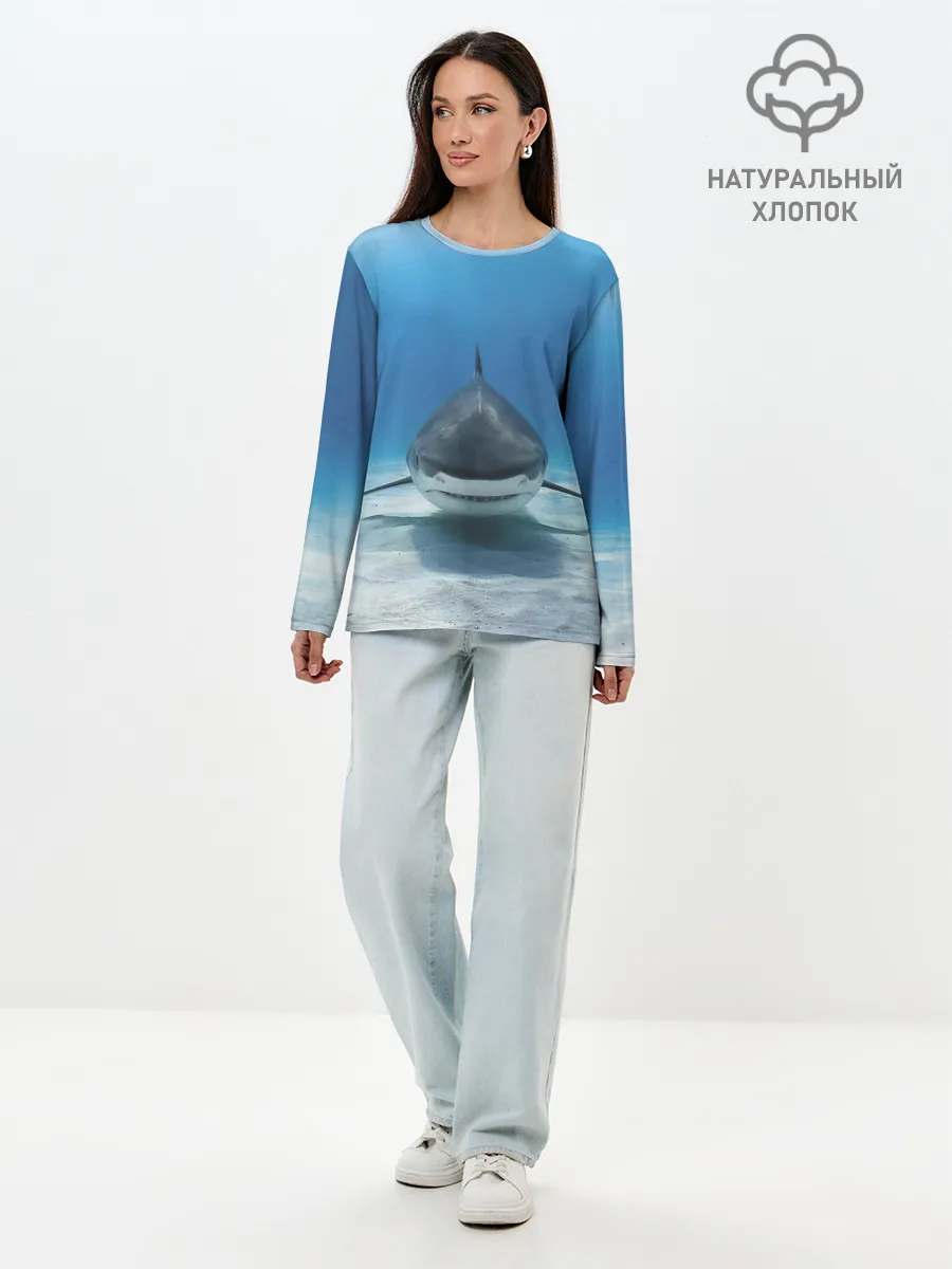 Лонгслив женский. Хлопок / Анфас