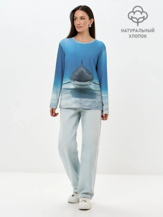 Лонгслив женский. Хлопок / Анфас