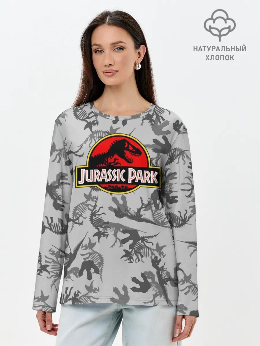 Лонгслив женский. Хлопок / Парк Юрского Периода