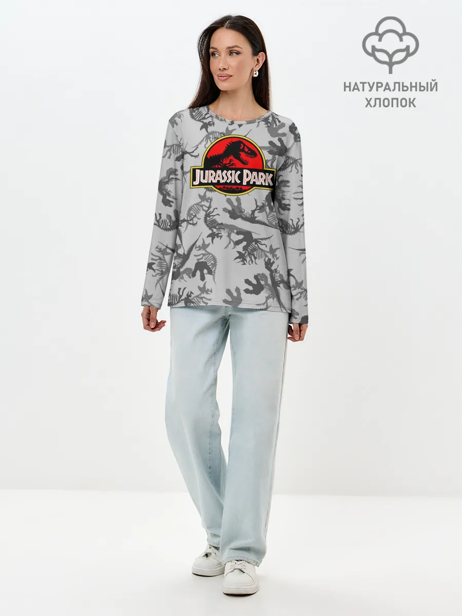 Лонгслив женский. Хлопок / Парк Юрского Периода