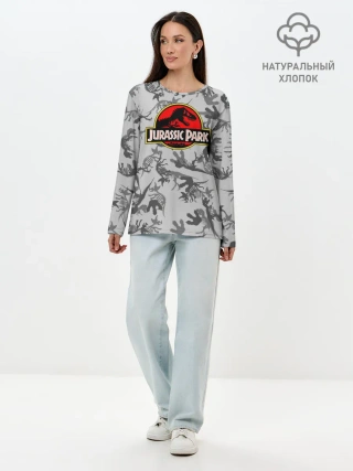 Лонгслив женский. Хлопок / Парк Юрского Периода
