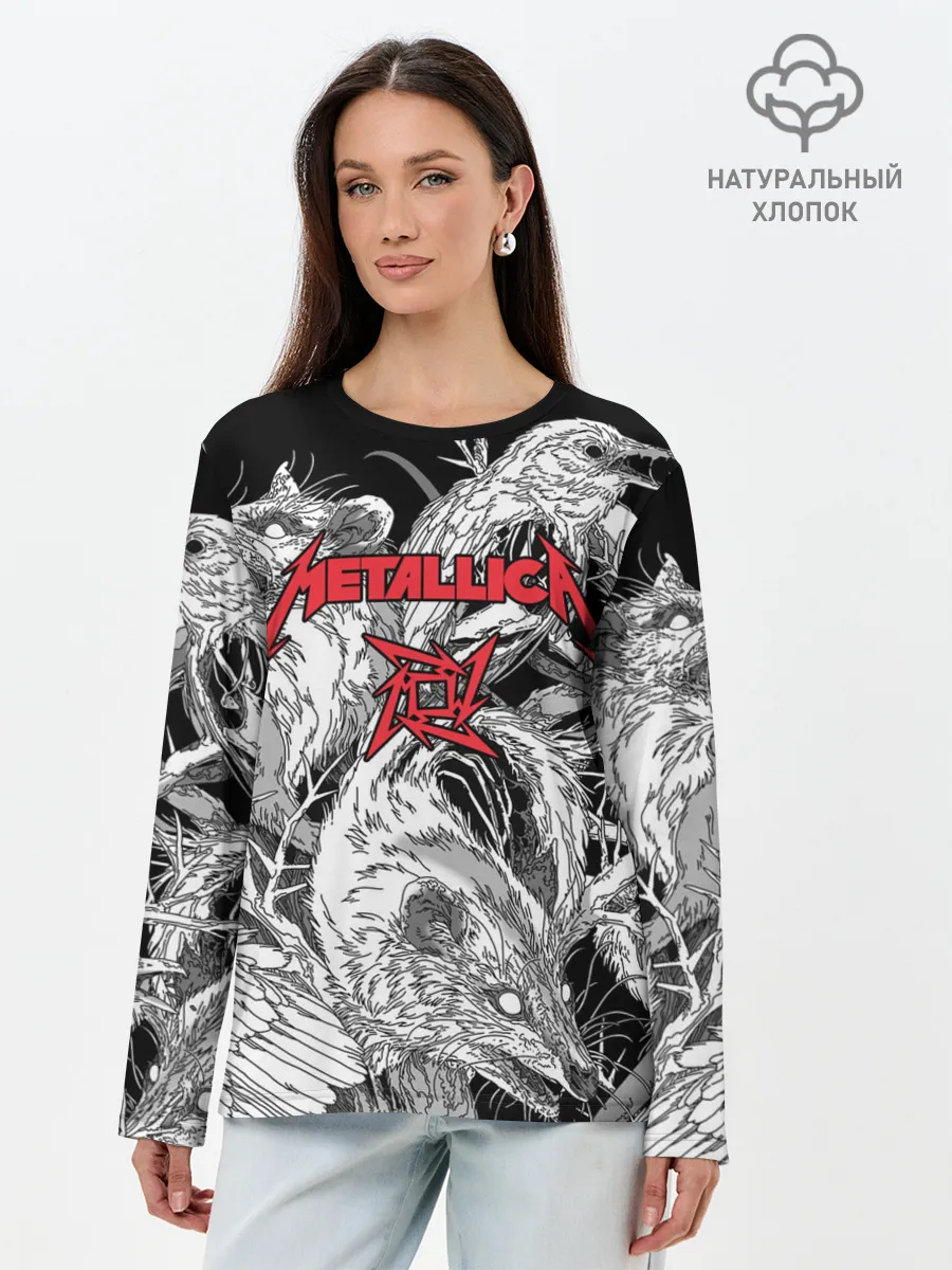 Лонгслив женский. Хлопок / Metallica