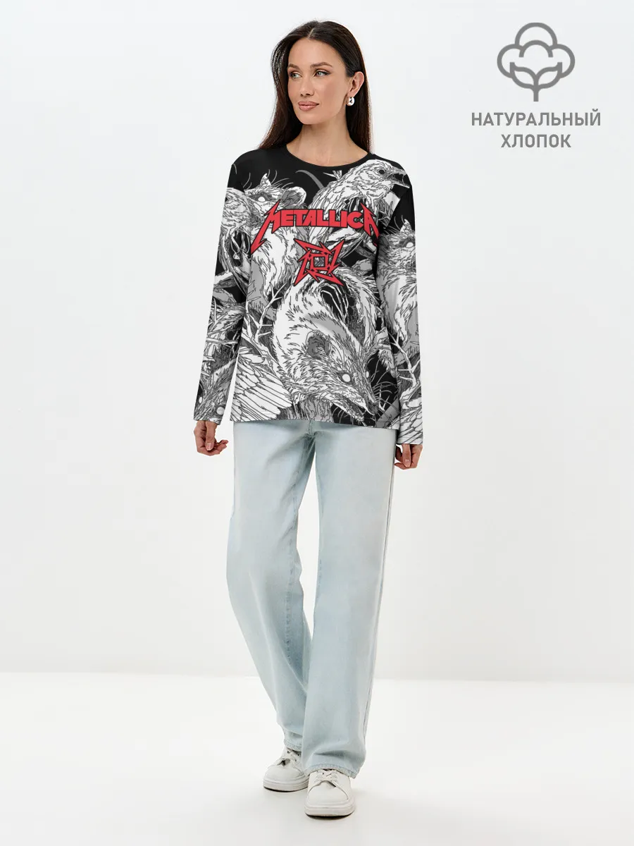 Лонгслив женский. Хлопок / Metallica