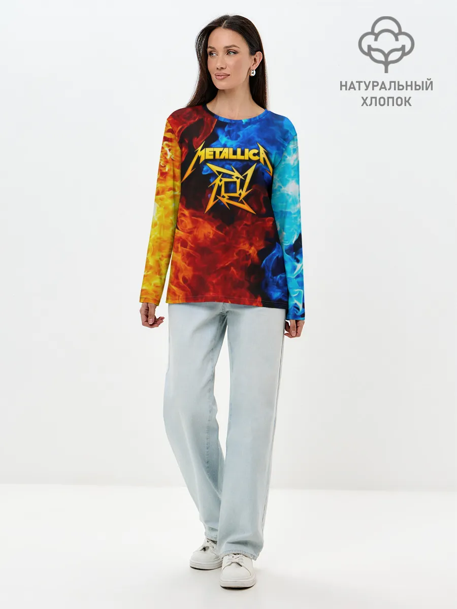 Лонгслив женский. Хлопок / Metallica