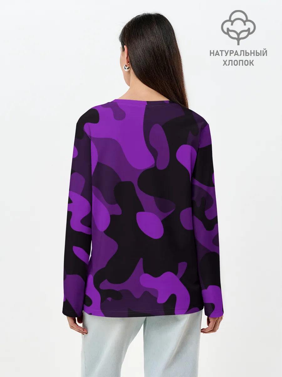Лонгслив женский. Хлопок / Камуфляж