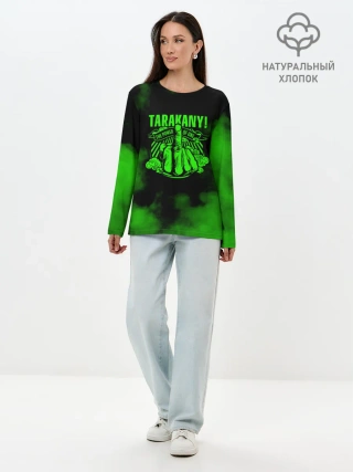 Лонгслив женский. Хлопок / Тараканы!