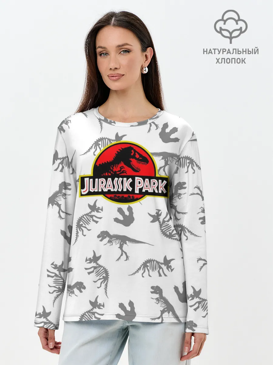 Лонгслив женский. Хлопок / Парк Юрского Периода