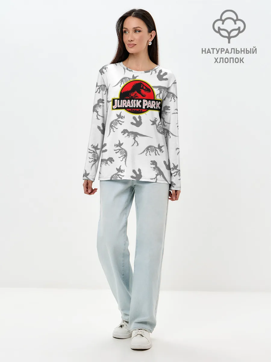 Лонгслив женский. Хлопок / Парк Юрского Периода