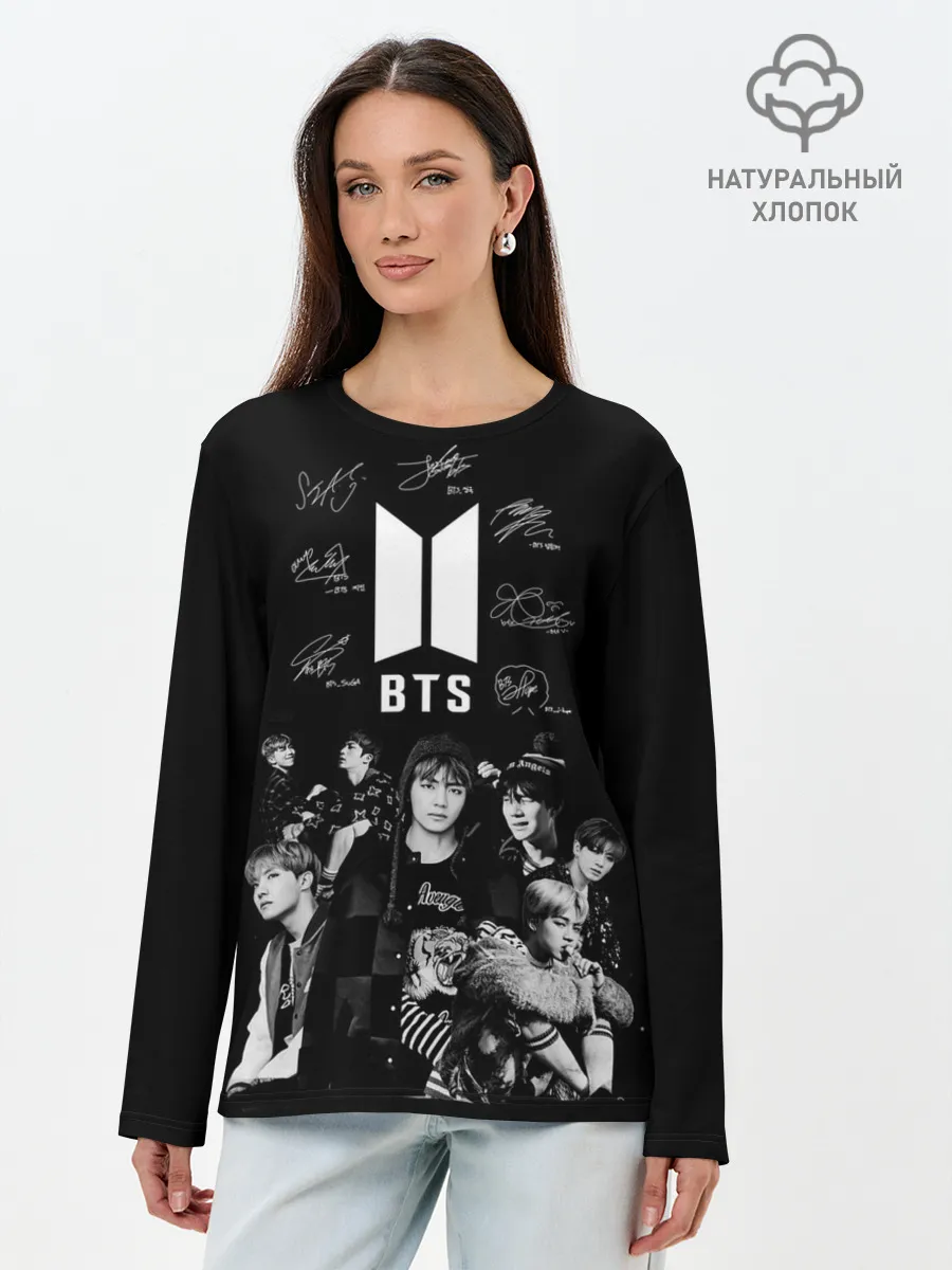 Лонгслив женский. Хлопок / BTS