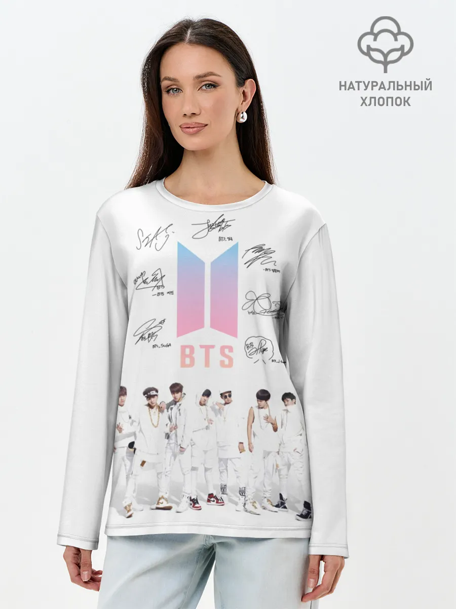 Лонгслив женский. Хлопок / BTS
