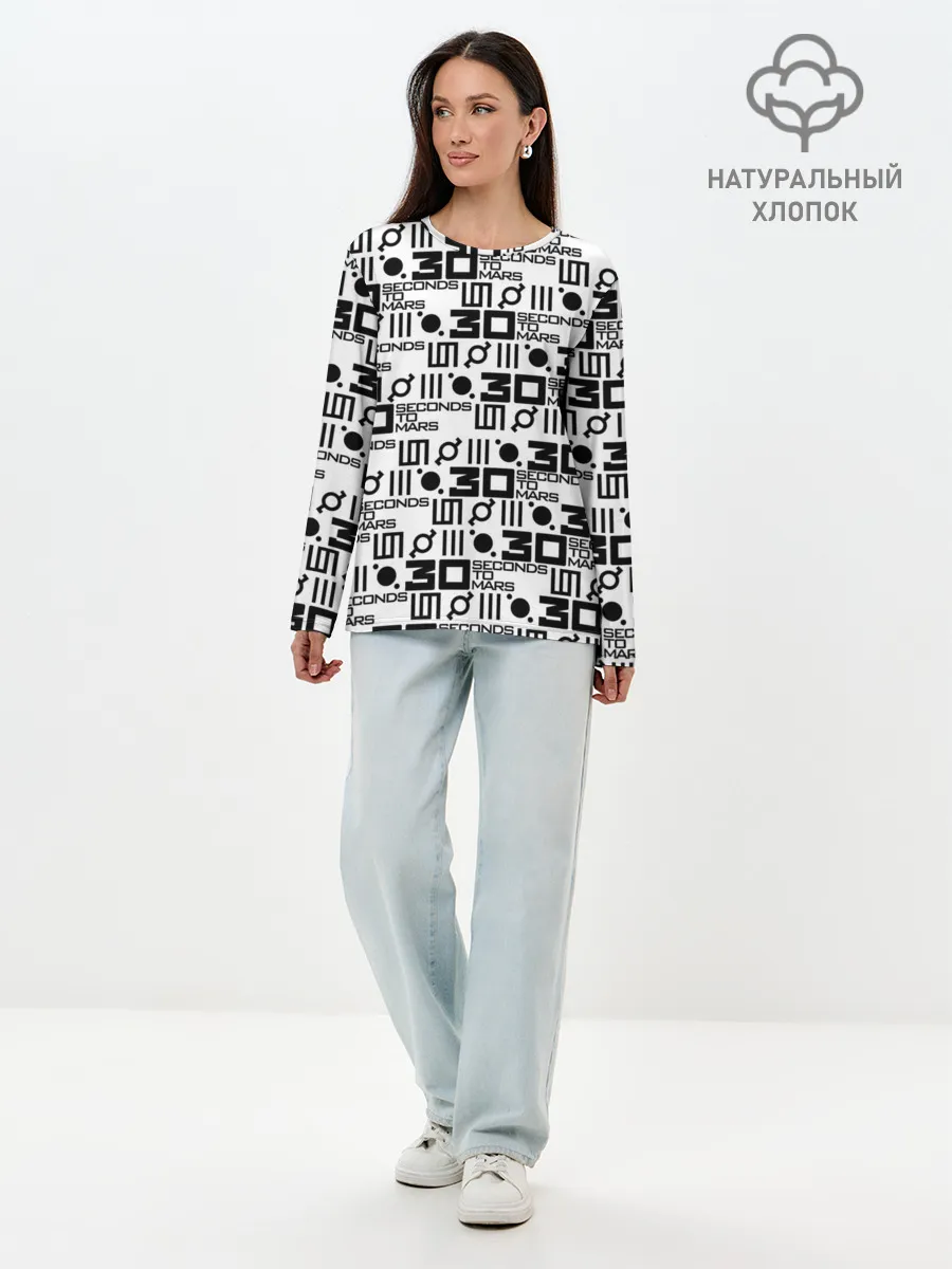 Лонгслив женский. Хлопок / 30 SECONDS TO MARS