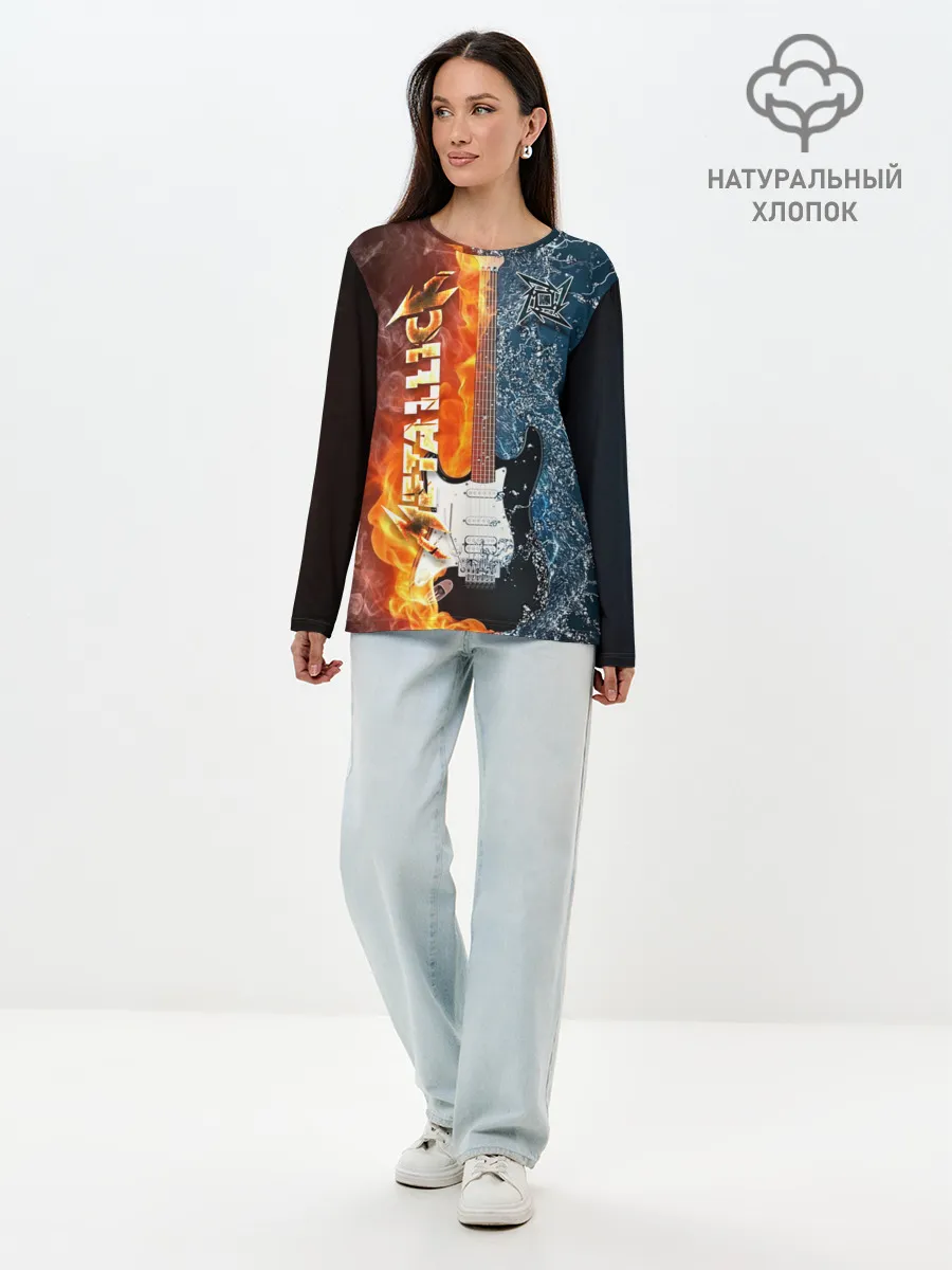 Лонгслив женский. Хлопок / Metallica