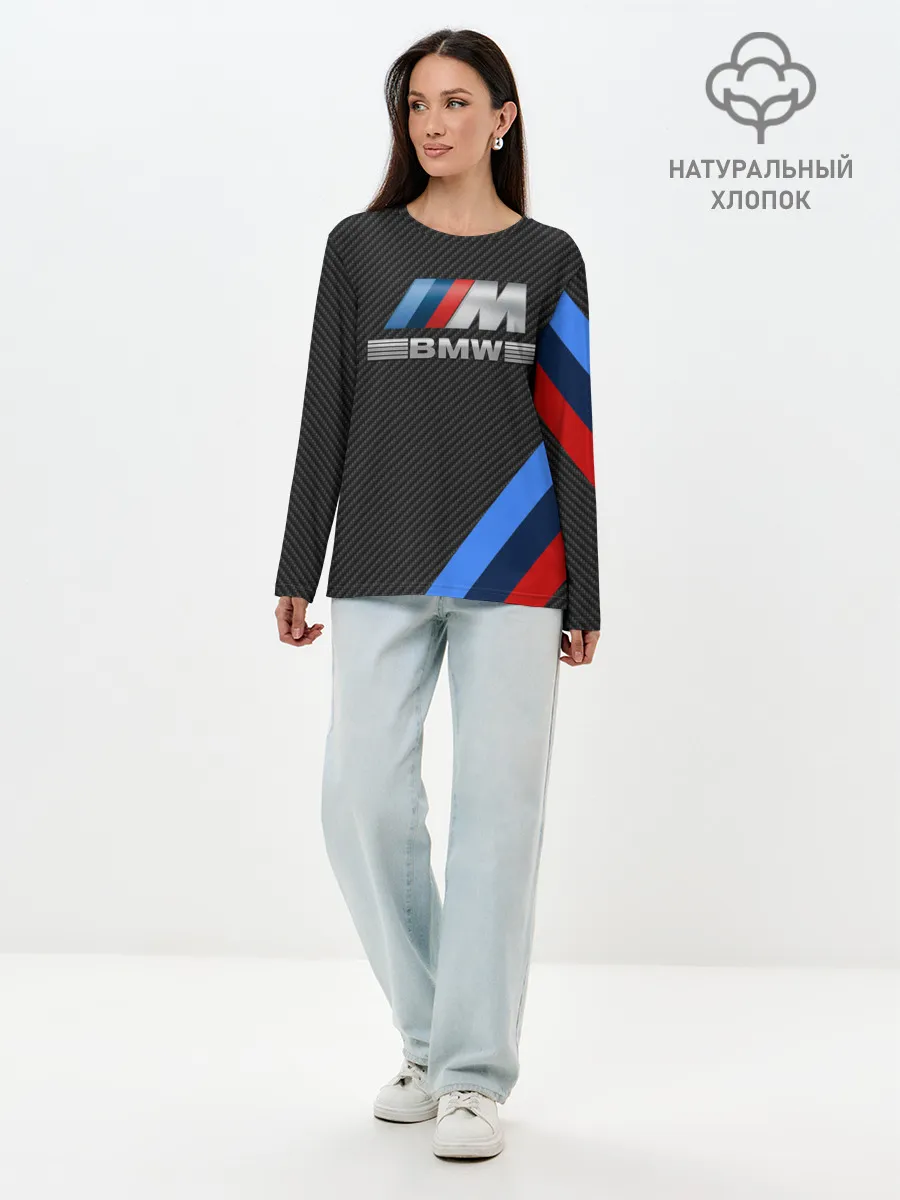 Лонгслив женский. Хлопок / BMW КАРБОН