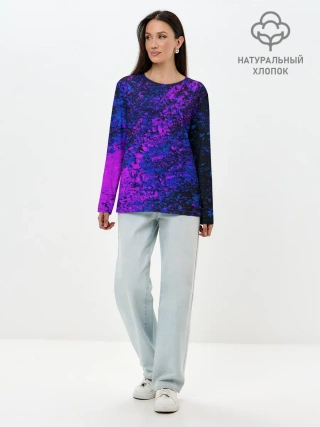 Лонгслив женский. Хлопок / Брызги краски