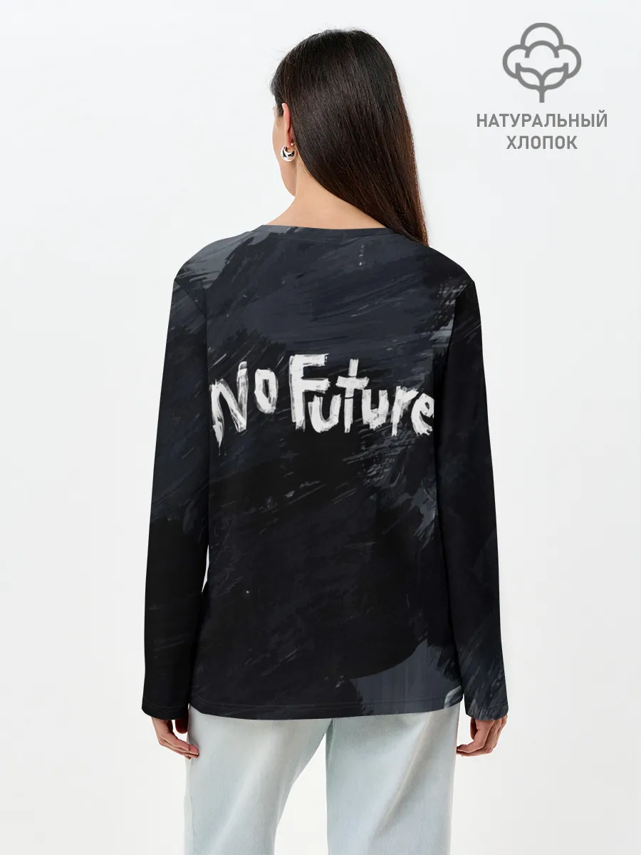 Лонгслив женский. Хлопок / DARK - No Future