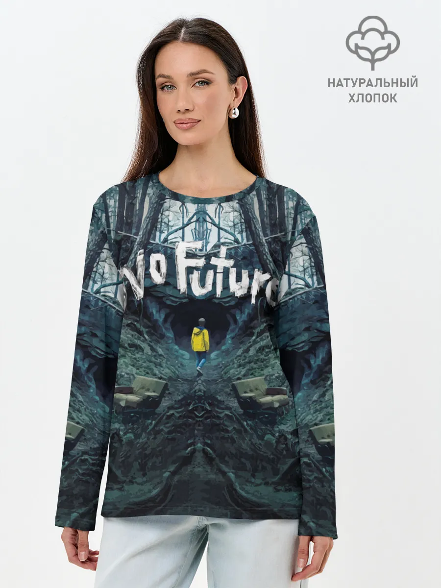 Лонгслив женский. Хлопок / ТЬМА - No Future