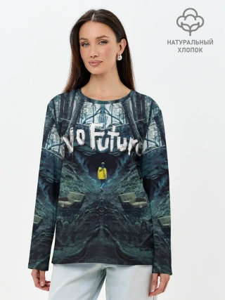Лонгслив женский. Хлопок / ТЬМА - No Future