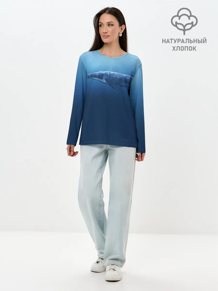 Лонгслив женский. Хлопок / Кит