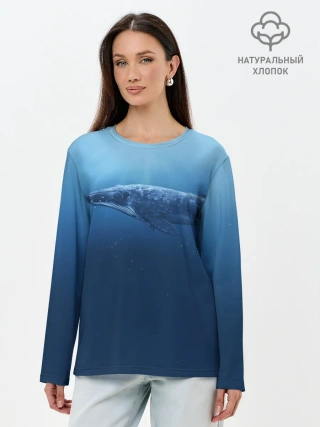 Лонгслив женский. Хлопок / Кит
