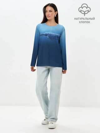 Лонгслив женский. Хлопок / Кит