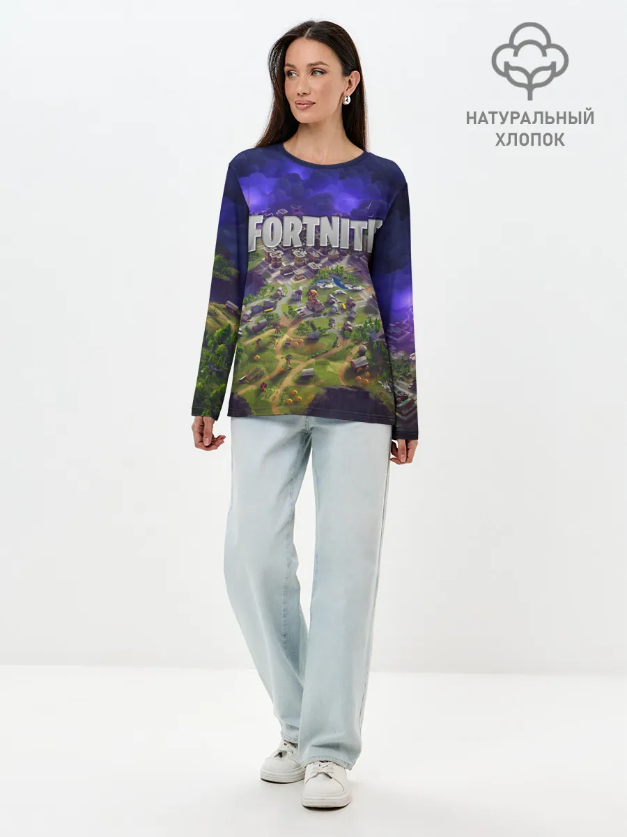 Лонгслив женский. Хлопок / Fortnite