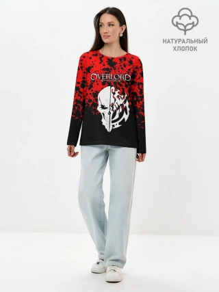 Лонгслив женский. Хлопок / Overlord Skull red