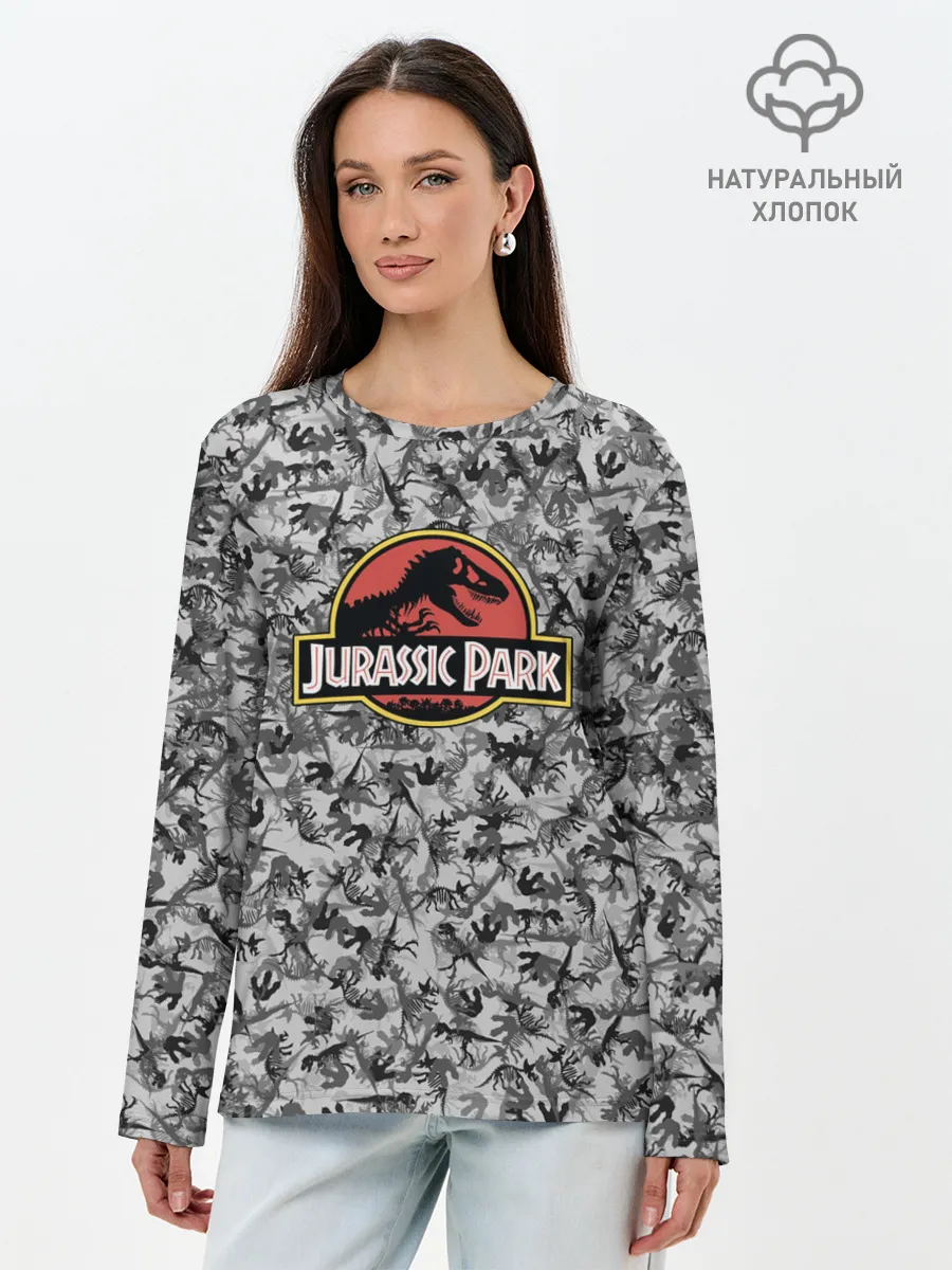 Лонгслив женский. Хлопок / Jurassic Park