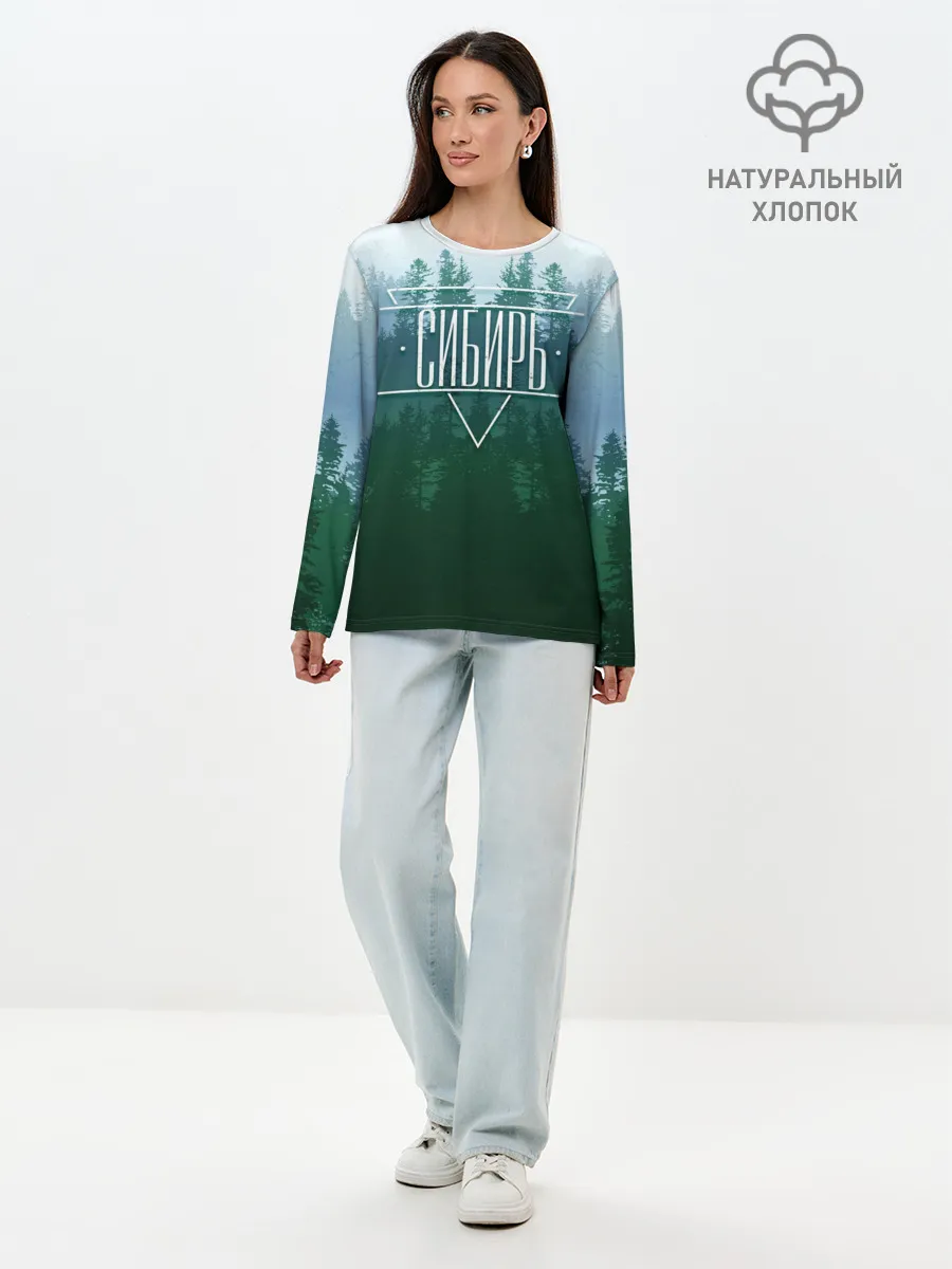 Лонгслив женский. Хлопок / Сибирь