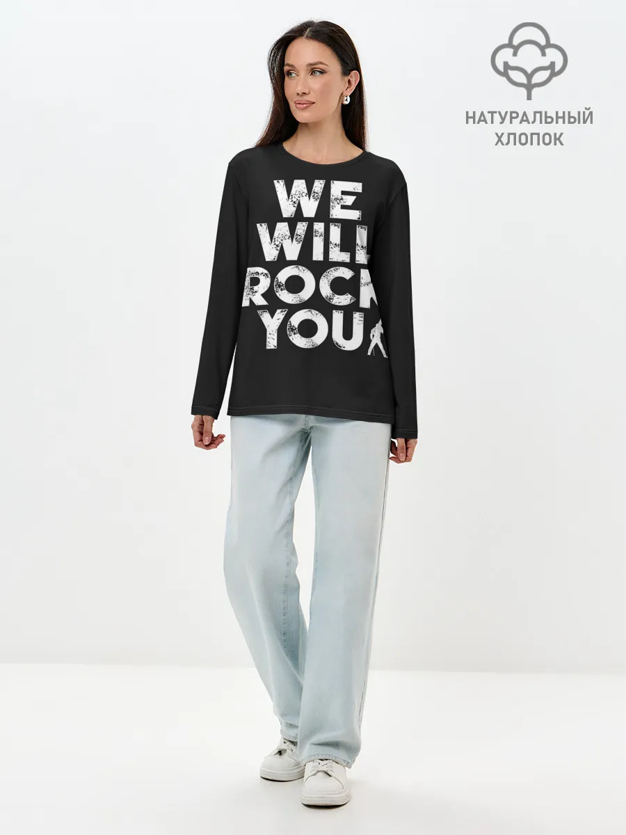 Лонгслив женский. Хлопок / We Will Rock You