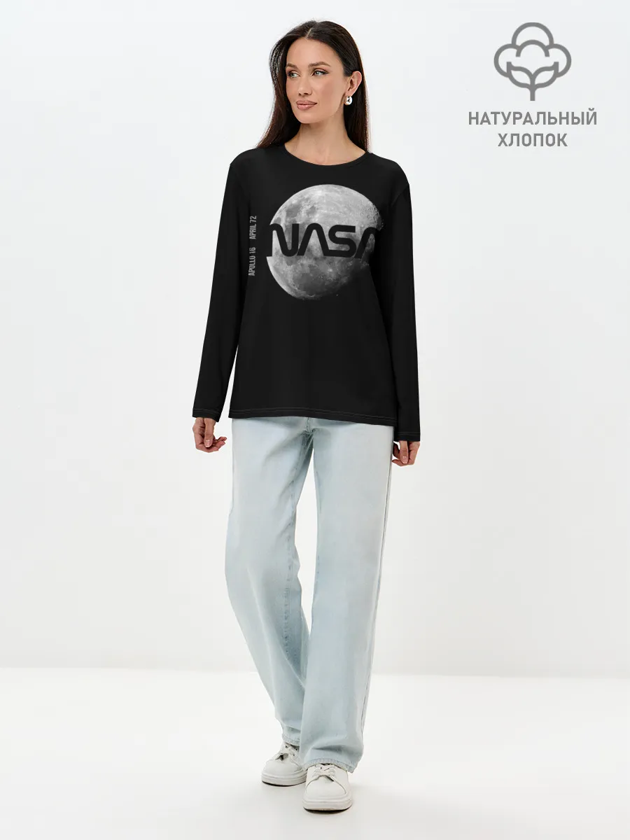 Лонгслив женский. Хлопок / Nasa Apollo 16
