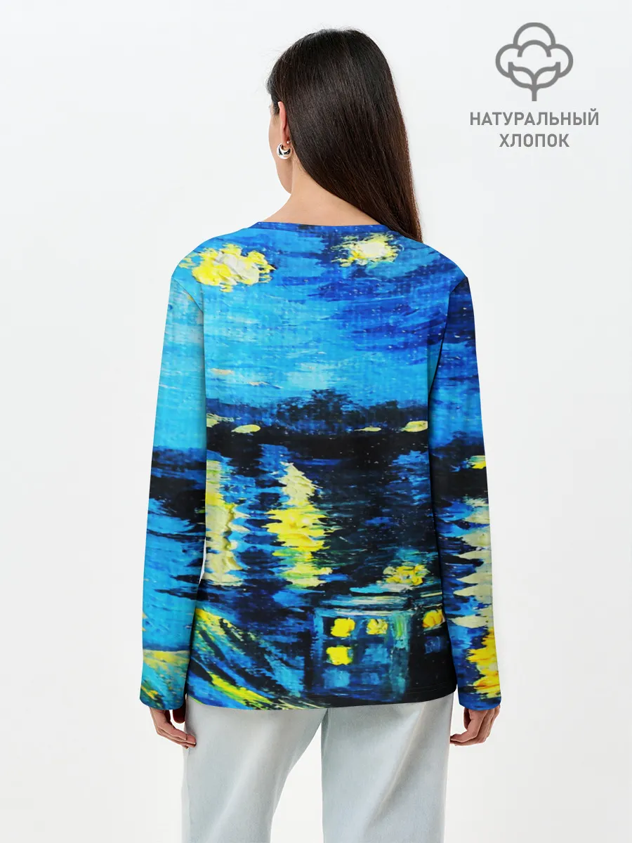 Лонгслив женский. Хлопок / ВАНГОГ НОЧЬ