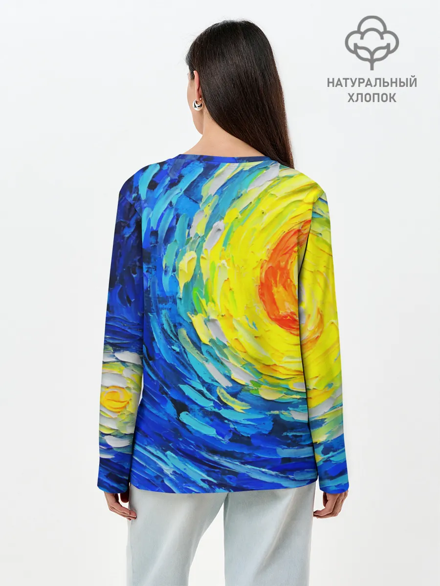 Лонгслив женский. Хлопок / КРАСКИ ВАНГОГА