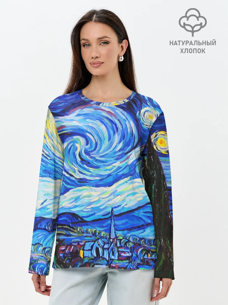 Лонгслив женский. Хлопок / ВАНГОГ