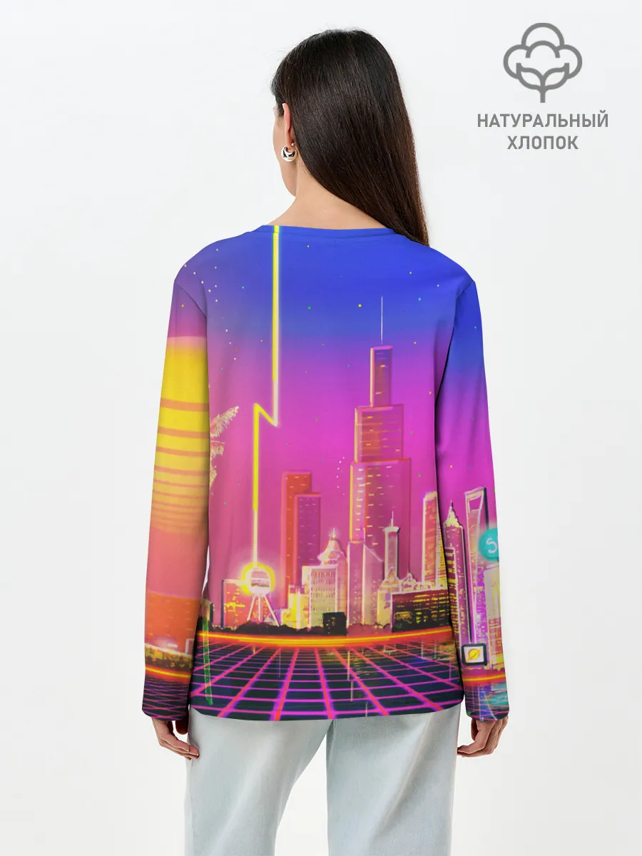 Лонгслив женский. Хлопок / КИБЕР ГОРОД
