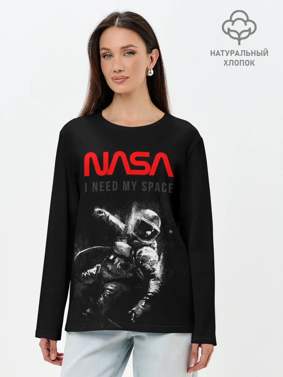 Лонгслив женский. Хлопок / Nasa