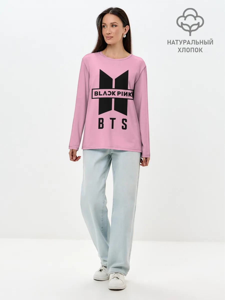 Лонгслив женский. Хлопок / BTS and BLACKPINK