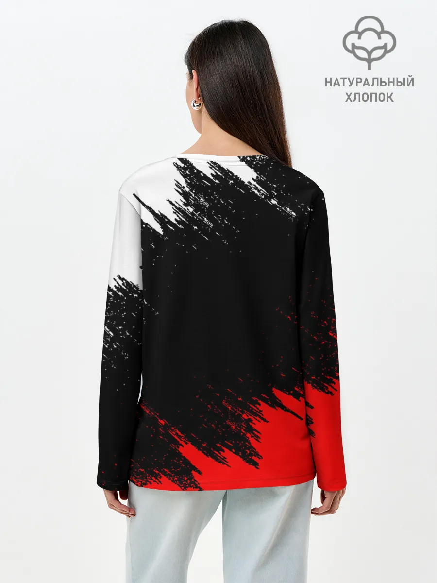 Лонгслив женский. Хлопок / БРЫЗГИ КРАСОК