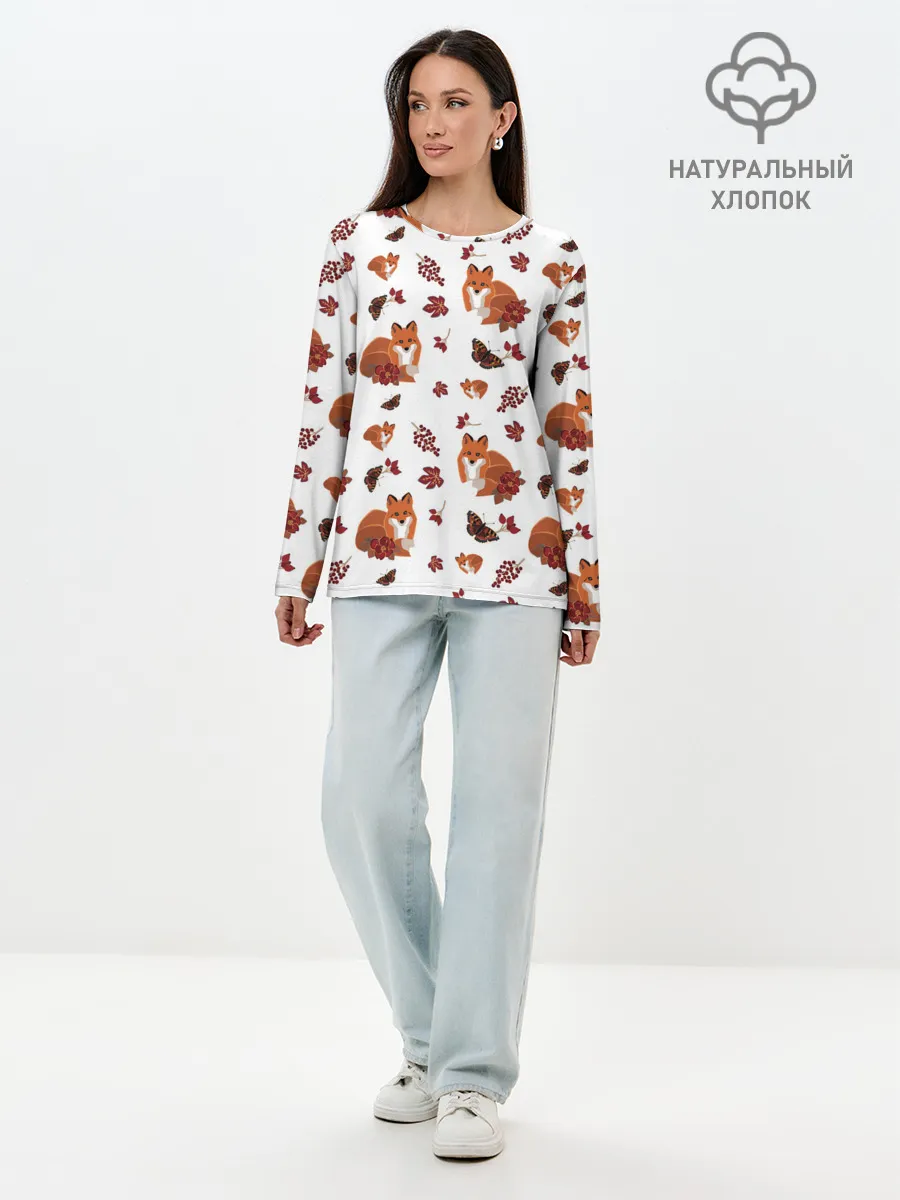 Лонгслив женский. Хлопок / Лиса