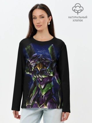 Лонгслив женский. Хлопок / Боевой робот Евангелион