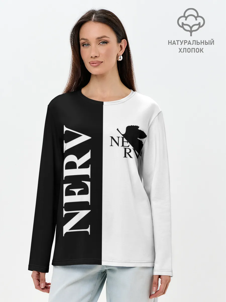 Лонгслив женский. Хлопок / Nerv black