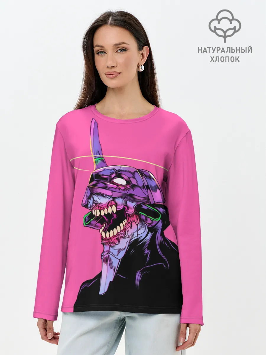 Лонгслив женский. Хлопок / Монстр Евангелион