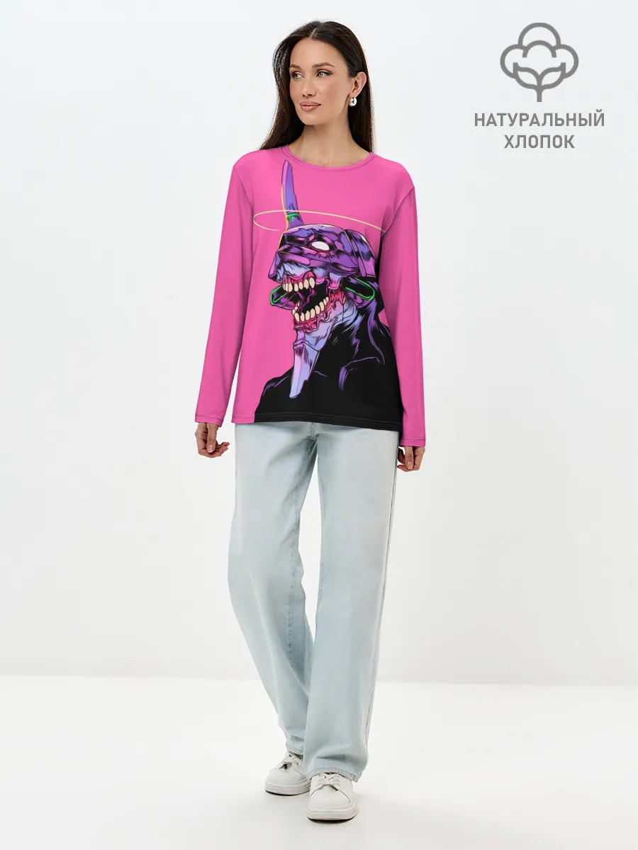 Лонгслив женский. Хлопок / Монстр Евангелион