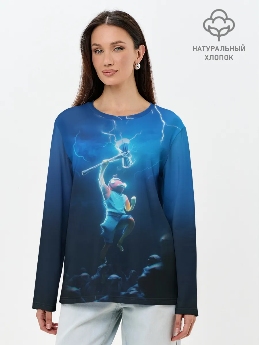 Лонгслив женский. Хлопок / КАРАСЬ FORTNITE