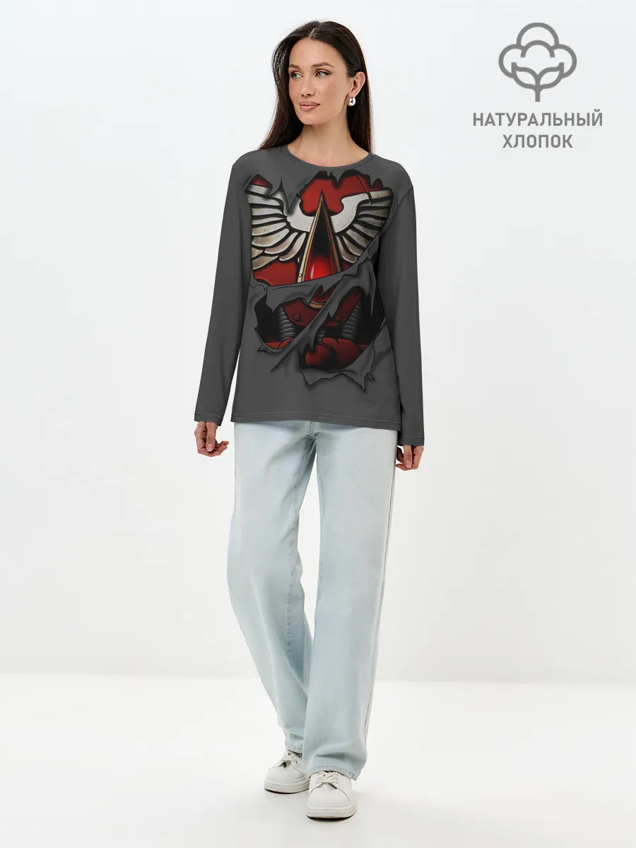 Лонгслив женский. Хлопок / Доспехи Кровавых Ангелов