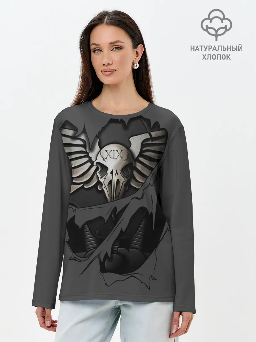 Лонгслив женский. Хлопок / Броня Гвардии Ворона