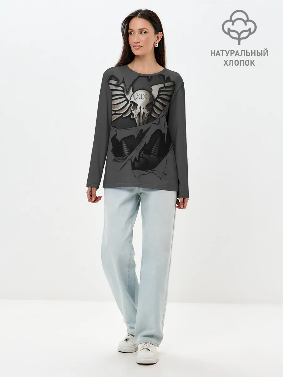 Лонгслив женский. Хлопок / Броня Гвардии Ворона